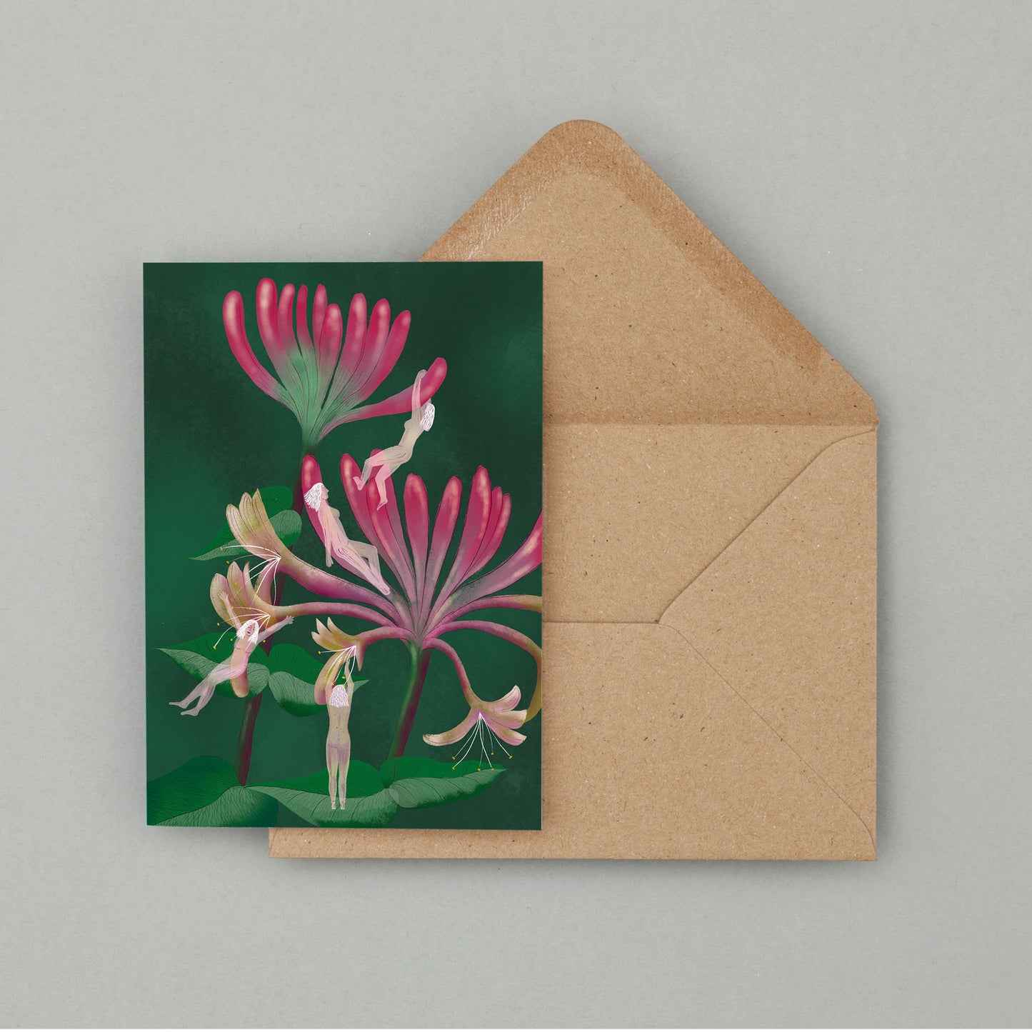 Wild Women of the Flowers - Honeysuckle - Greeting card
