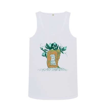 White 'Wild Inside'  Cotton tank
