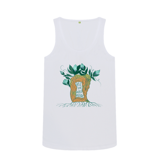 White 'Wild Inside'  Cotton tank